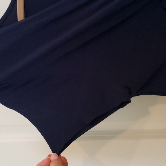 Pinkblush Maternity V-Neck Short Sleeved Dress Navy Blue - Size 2XL - Picture 4 of 8